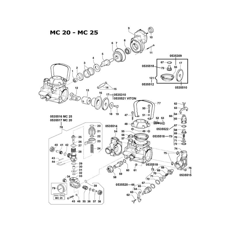 POMPE MC20/20 POUR MOTEUR 2 TEMPS+GCP   COMET