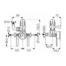 DISTRIBUTEUR 2 VOIES PRESSION MAXI 15 BAR COMET