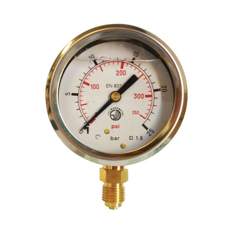 MANOMETRE GLYCERINE D63 M1/4 INOX 0-25 BARS