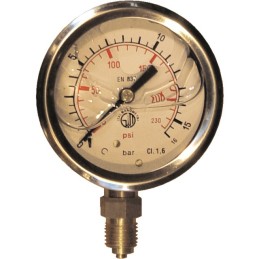 MANOMETRE GLYCERINE D63 M1/4 INOX 0-16 BARS