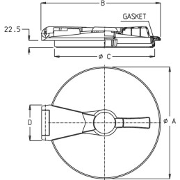 COUVERCLE CUVES 457MM CLAPET ASPIRATION