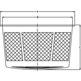 FILTRE A CORBEILLE Ø 400 MM HAUTEUR 280 MM POUR COUVERCLE SERIE MANTA ET ABAT