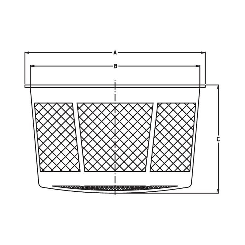 FILTRE A CORBEILLE Ø 400 MM HAUTEUR 280 MM POUR COUVERCLE SERIE MANTA ET ABAT