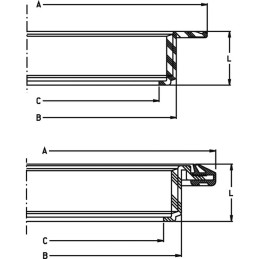 BAGUE AVEC JOINT POUR COUVECLE D.355