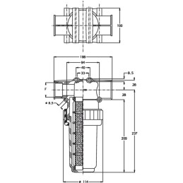 FILTRE DE LIGNE 1"1/4 GAZ (FEM) 32 MESCH