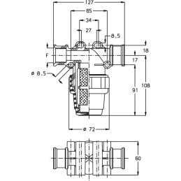 FILTRE DE LIGNE 1/2" GAZ (FEM) 32