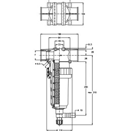 FILTRE EN LIGNE AUTONETTOYANT 1"1/4 GAZ(F)32 MESCH