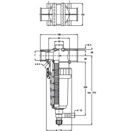 FILTRE EN LIGNE AUTONETTOYANT 1"1/4 GAZ(F)32 MESCH