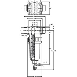 FILTRE EN LIGNE AUTONETTOYANT 1"1/4 GAZ(M)32 MESCH