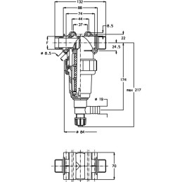 FILTRE EN LIGNE AUTONETTOYANT 1" GAZ(M)32 MESCH
