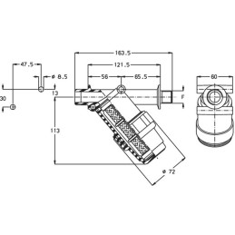 FILTRE INCLINE 1/2" GAZ (M) 32