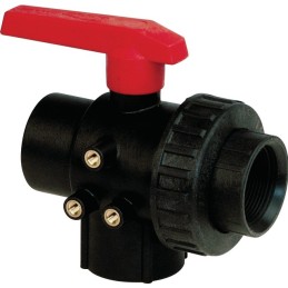 VANNE À BILLE 3V PP G1"1/4FF-LL(PC)
