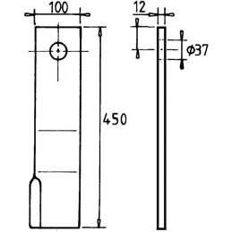 LAMES 450X12 PLATE G SUP SOMEGA E-MEGA JEU DE 2