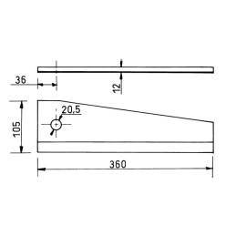 LAME DE GYROBROYEUR 105X12X360 Ø20,5 MM TYPE GARD