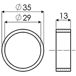 Bague Ø Extérieur 35 mm Ø Intérieur 29 mm longueur 12.8 mm adaptable Agram-Taarup