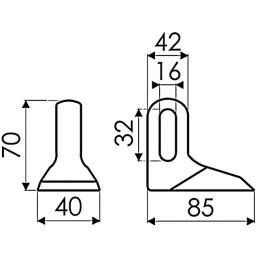 MARTEAU DE BROYEUR 35X85 D.16X32 TYPE BOMFORD