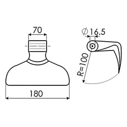 MARTEAU DE BROYEUR 70-180 R100 D16,5