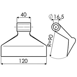 MARTEAU DE BROYEUR 40-120 R90 D16,5
