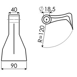 MARTEAU DE BROYEUR 40-090 R120 D18,5