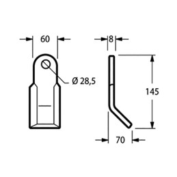 FLEAU Y 60X8X145 D28,5 TYPE SAUERBURGER