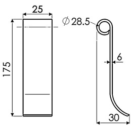 DEBOURREUR 25X6X185 TYPE BERTI