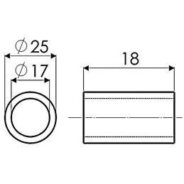 Bague Ø Extérieur 25 mm Ø Intérieur 16.5 mm longueur 17.5 mm Desvoys