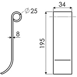 DEBOURREUR 34X8 LG175 ADAPTABLE KUHN/NOBILI