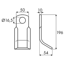 FLEAU Y 50X10X196 D16,5 TYPE MALETTI