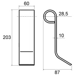 FLEAU 60X10X203 D28,5 TYPE NICOLAS