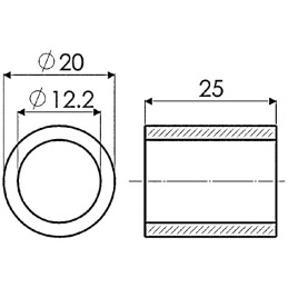 ENTRETOISE DE MANILLE 12X20 LG 25 MM ROUSSEAU