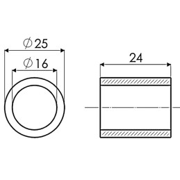ENTRETOISE DIA 16X25 LG24 ROUSSEAU