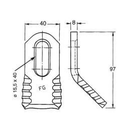 FLEAU RAVAGEUR 40X8X97 FG 408RL TYPE SMA