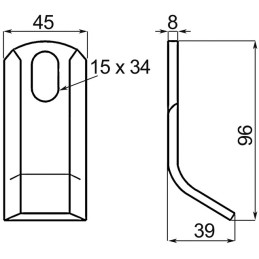 FLEAU 45X8X96 RENFORCE TYPE BERRY