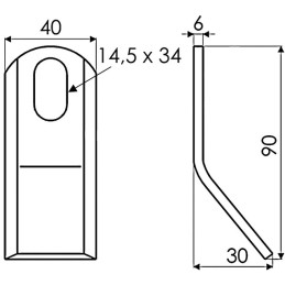 FLEAU 40X6X90 TYPE BOMFORD