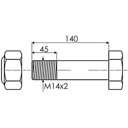Boulon M14x2 longueur 140x45 ad Bomford