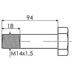 Boulon h 15x94 filt.14x150 lg18 adaptable Bomford