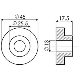ENTRETOISE EPAULEE 13X25/45 EP17 TYPE MC CONNEL