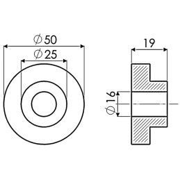 ENTRETOISE EPAULEE 16X25/50 EP19 TYPE MC CONNEL