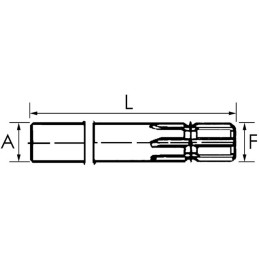 ARBRE MALE LISSE D35 MALE 1"3/8 6C LG300