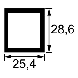 TUBE RECTANGLE 25,4X28,6 LG1000