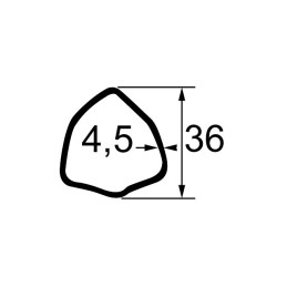 TUBE TRIANGLE INT 36X4,5 LG1000