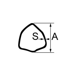 TUBE TRIANGLE INT 26,5X3,5 LG3000