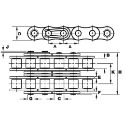 CHAINE DOUBLE ISO 10-B2 15,87 ELITE FLEXON BOITE DE 5M