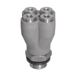 Y DOUBLE FILETAGE M, 4 SORTIES F, D4-G1/8""