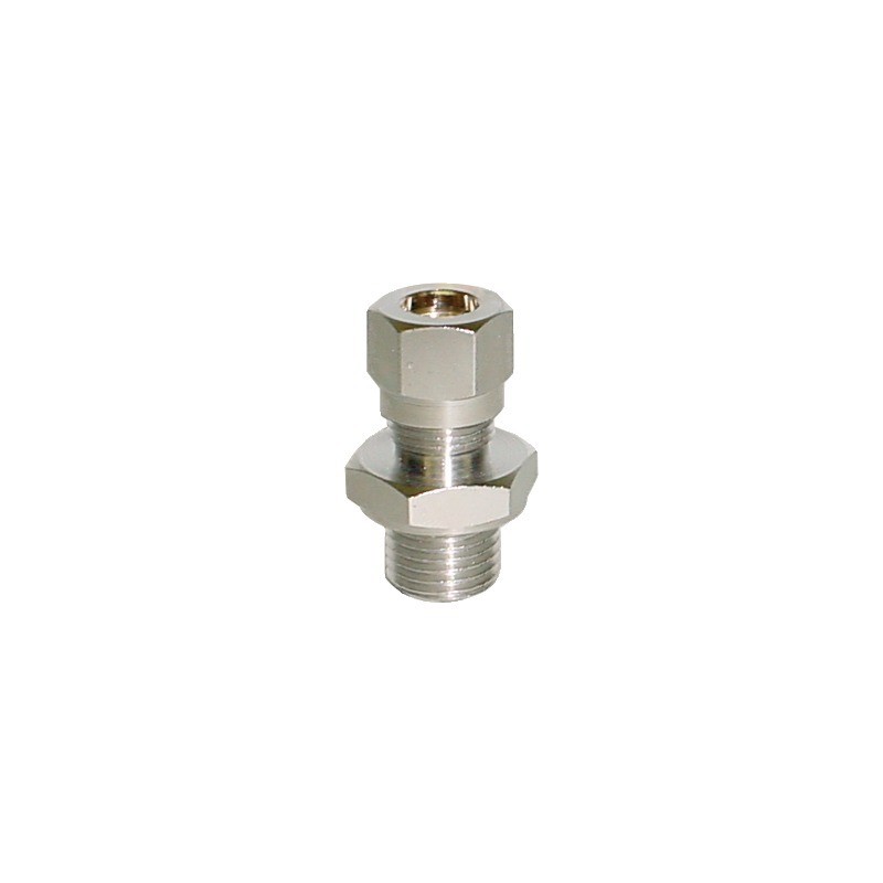 PIQUAGE DROIT MALE FILETE CYLINDRIQUE D6-G1/8 + RONDELLE G1/8"