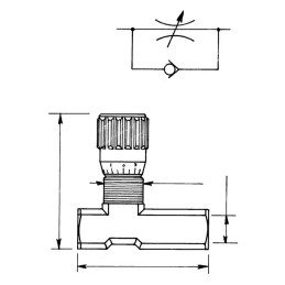 LIMITEUR DE DEBIT UNIDIRECTIONNEL 3/8" REGLABLE