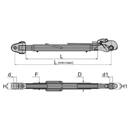 BARRE DE POUSSEE MECANIQUE CHAPE-CROCHET LG 680-950 CAT3