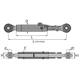 BARRE DE POUSSEE MECANIQUE ROTULE-ROTULE LG 525-690 CAT2