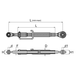BARRE DE POUSSEE MECANIQUE ROTULE-ROTULE LG 680-890 CAT2