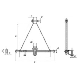TRIANGLE D'ATTELAGE LG 506 3 TROUS CAT1